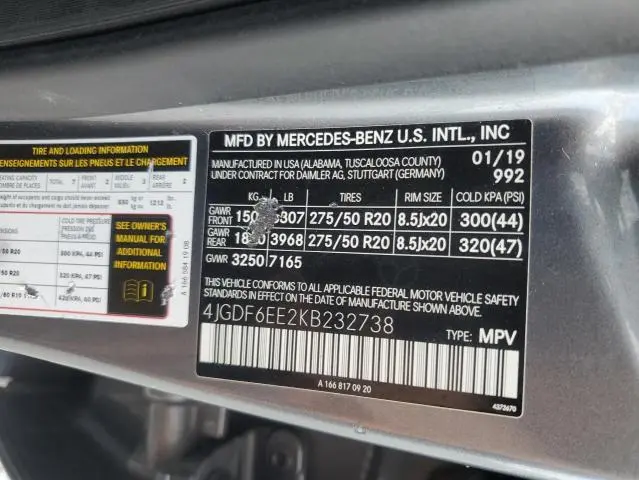 2019 MERCEDES-BENZ GLS 450 4MATIC  