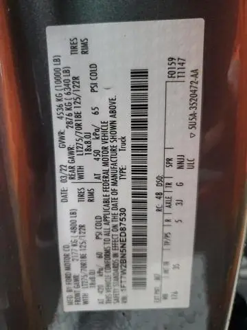 2022 FORD F250 SUPER DUTY  