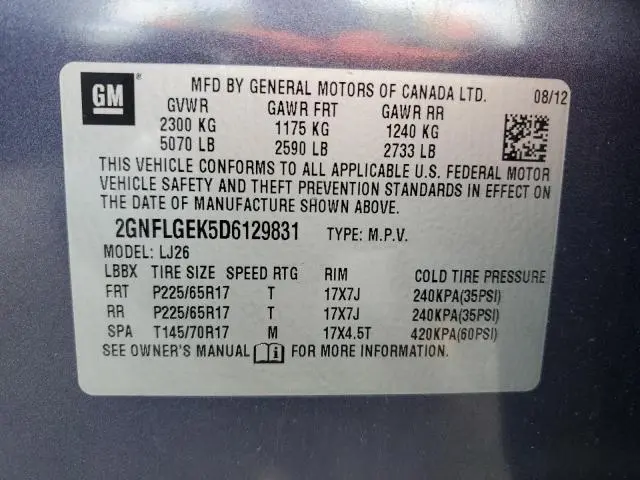 2013 CHEVROLET EQUINOX LTZ  