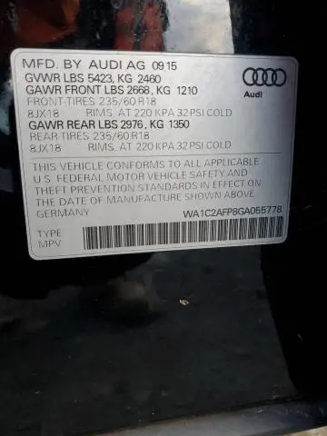 2016 AUDI Q5 PREMIUM