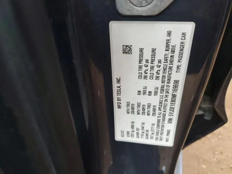 2022 TESLA MODEL 3   