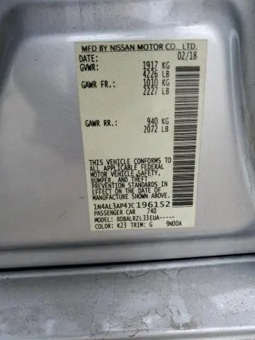 2018 NISSAN ALTIMA 2.5  