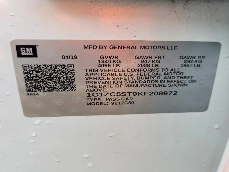 2019 CHEVROLET MALIBU LS  