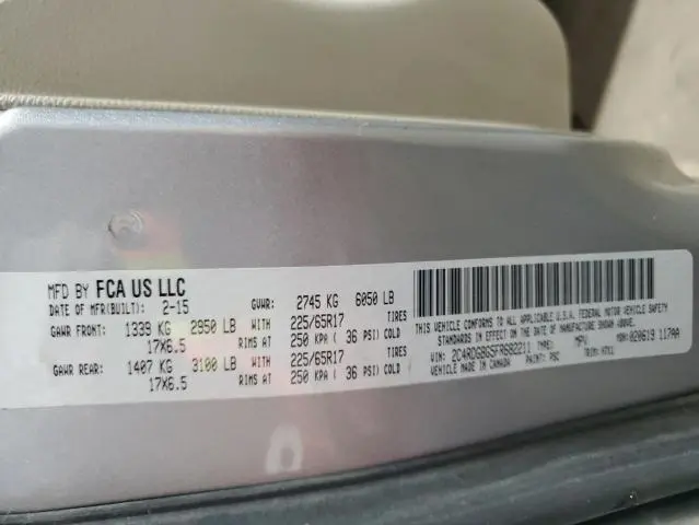 2015 DODGE GRAND CARAVAN SE  