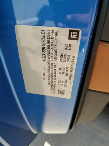 2016 CHEVROLET CORVETTE STINGRAY 2LT  