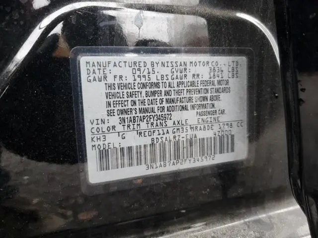 2015 NISSAN SENTRA S  