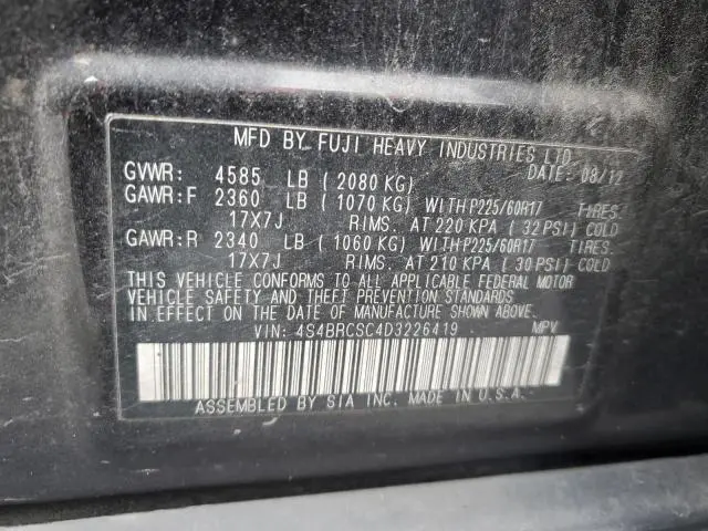 2013 SUBARU OUTBACK 2.5I LIMITED  