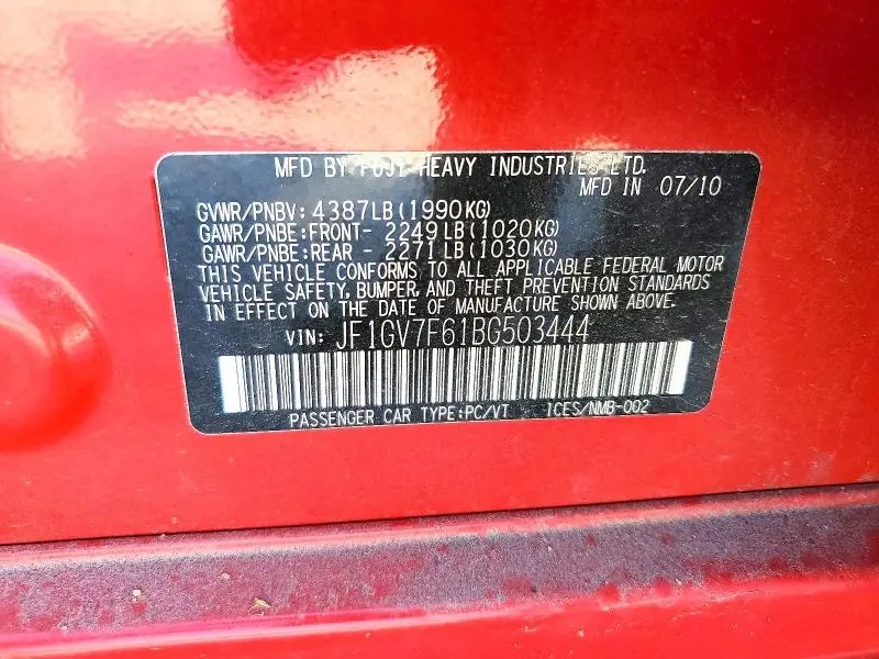 2011 SUBARU IMPREZA WRX  