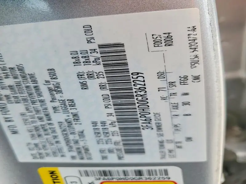 2016 FORD FUSION SE  