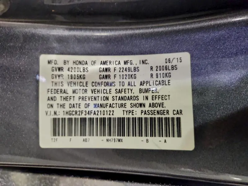 2015 HONDA ACCORD LX  