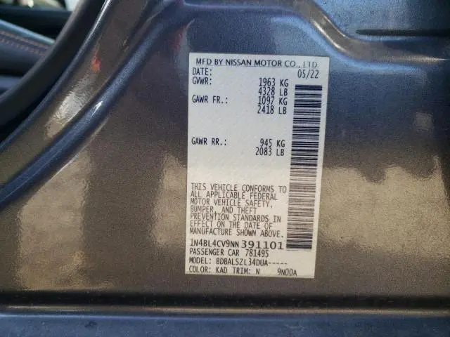 2022 NISSAN ALTIMA SR  