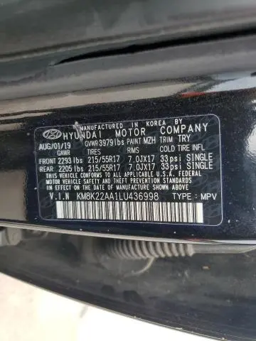 2020 HYUNDAI KONA SEL