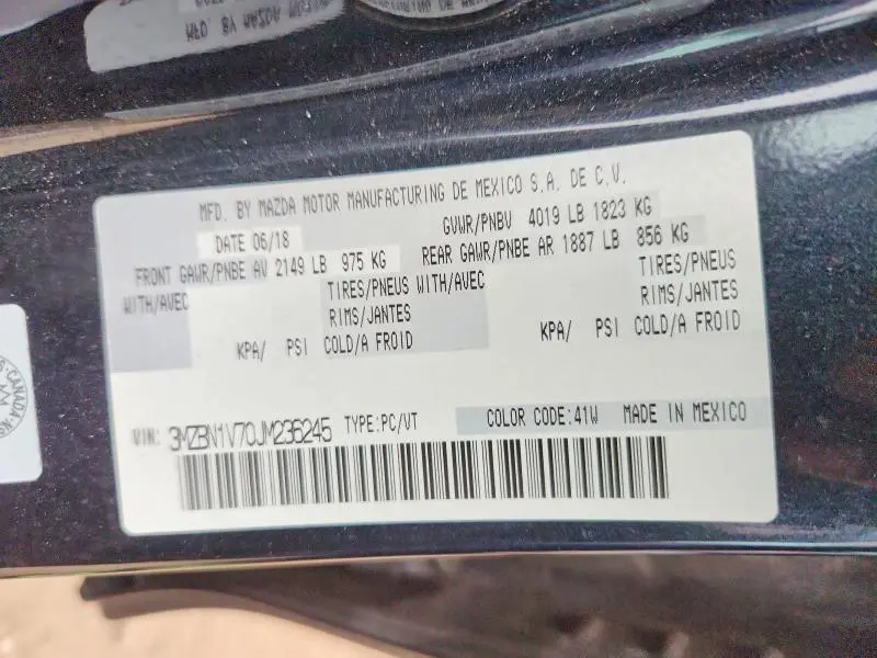 2018 MAZDA 3 GS  