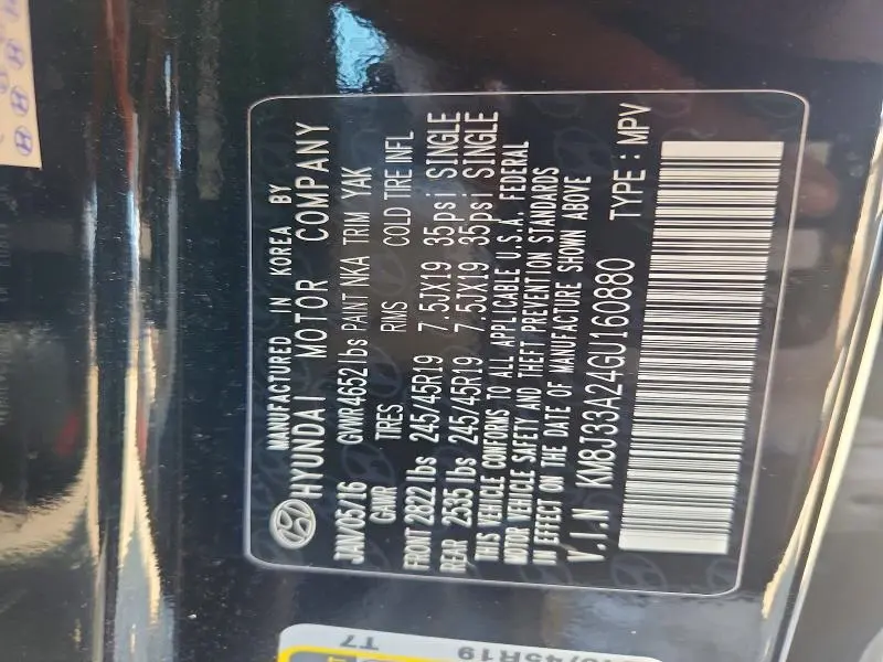 2016 HYUNDAI TUCSON LIMITED  