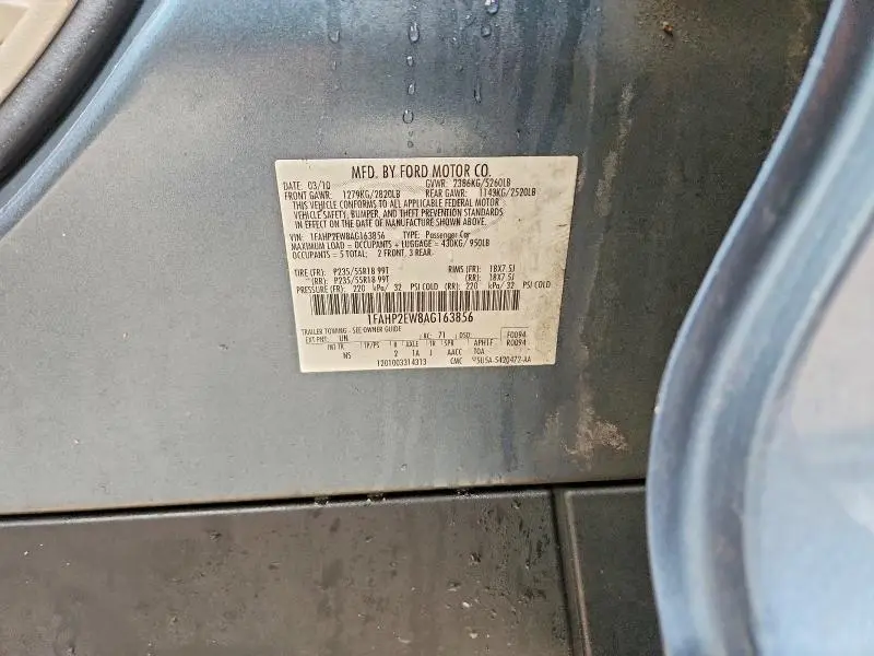 2010 FORD TAURUS SEL  