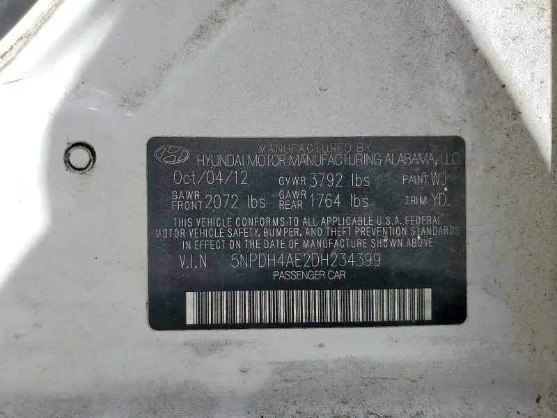 2013 HYUNDAI ELANTRA GLS  