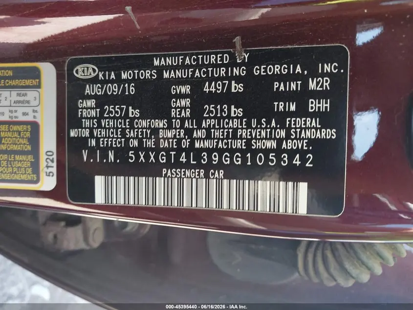 2016 KIA OPTIMA LX