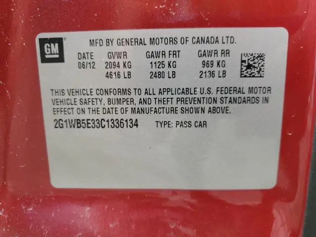 2012 CHEVROLET IMPALA LT  