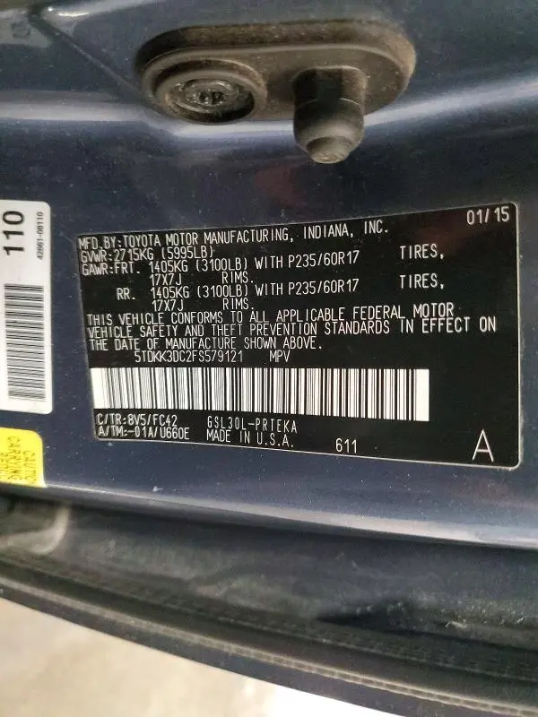 2015 TOYOTA SIENNA   
