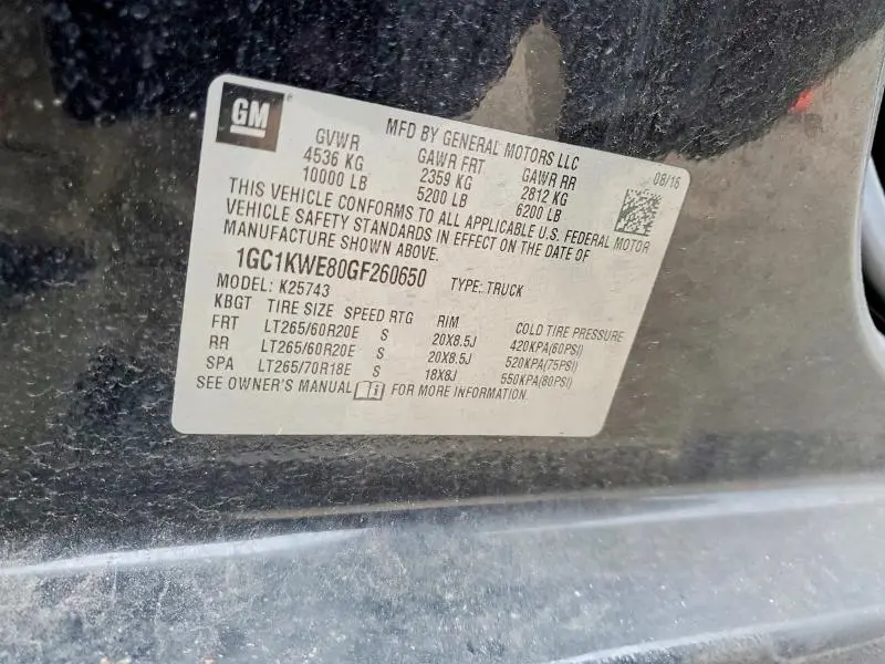 2016 CHEVROLET SILVERADO K2500 HEAVY DUTY LTZ  