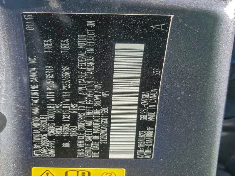 2016 LEXUS RX 350 BASE  