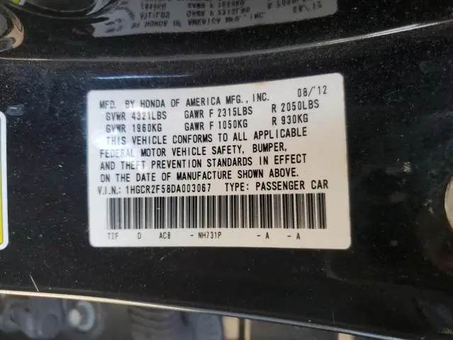 2013 HONDA ACCORD SPORT  