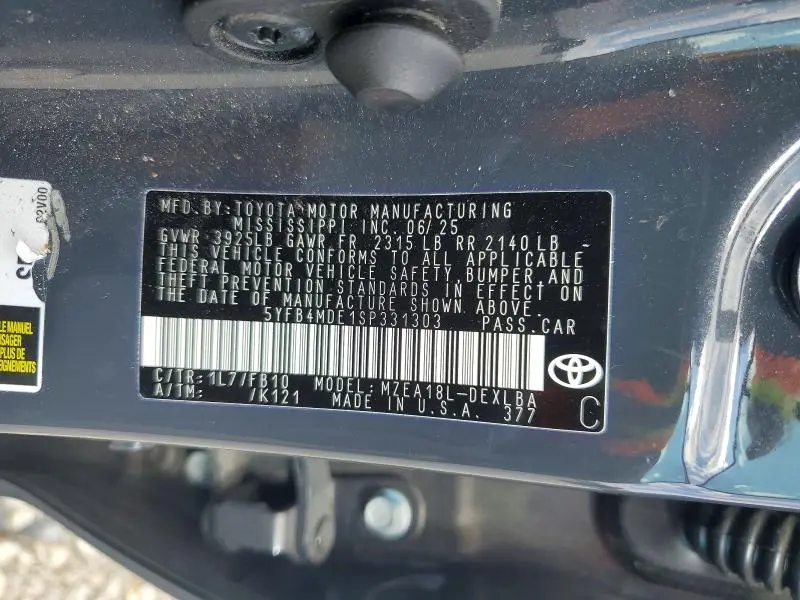 2025 TOYOTA COROLLA LE  