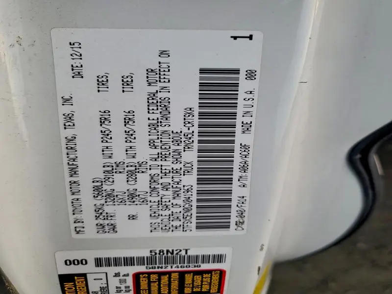 2016 TOYOTA TACOMA ACCESS CAB  