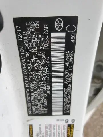 2018 TOYOTA CAMRY L  