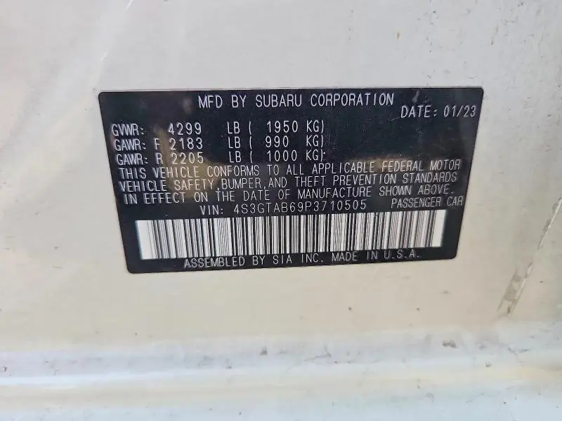 2023 SUBARU IMPREZA   