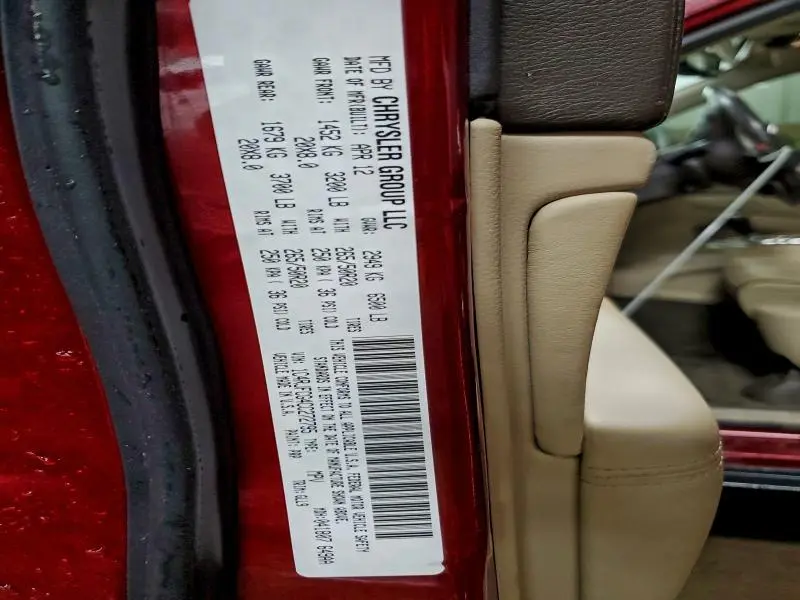 2012 JEEP GRAND CHEROKEE OVERLAND  