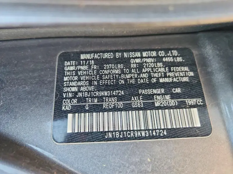 2019 NISSAN ROGUE SPORT S  