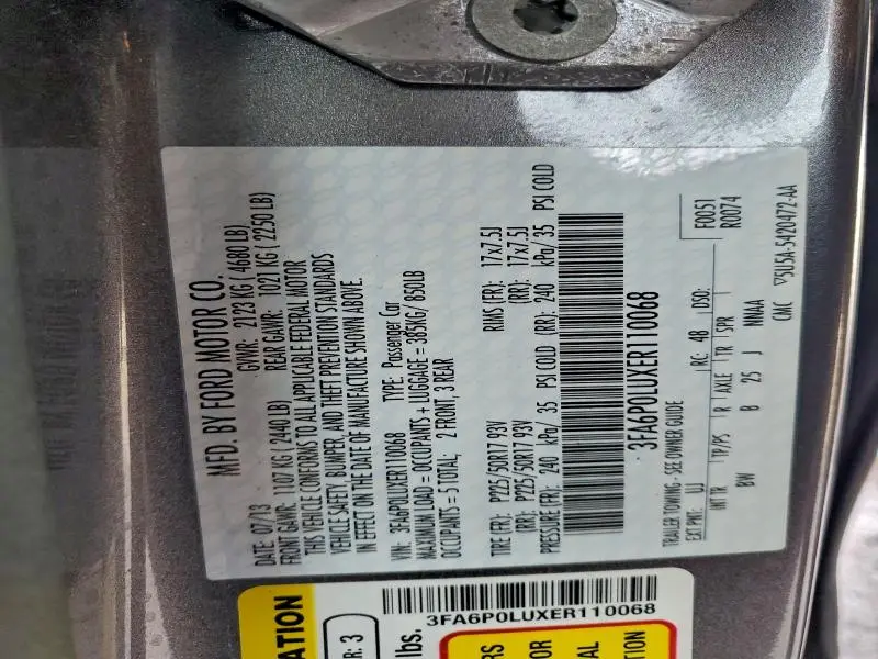 2014 FORD FUSION SE HYBRID  