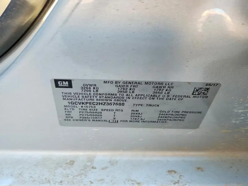 2017 CHEVROLET SILVERADO K1500 CUSTOM  