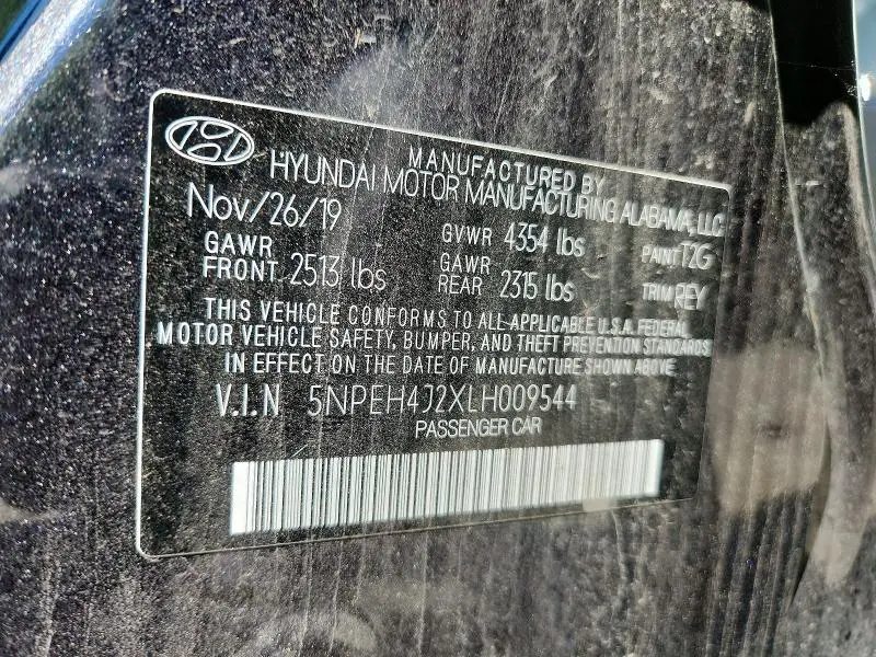 2020 HYUNDAI SONATA LIMITED  