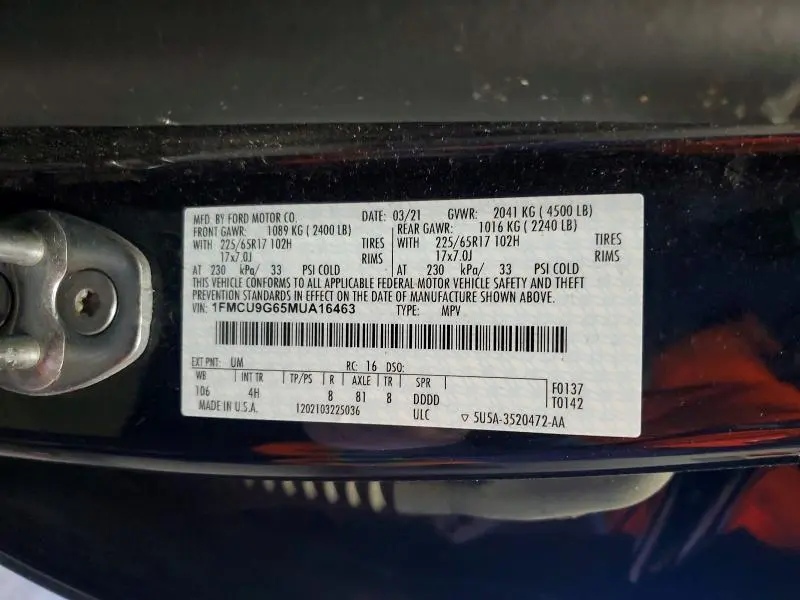 2021 FORD ESCAPE SE  