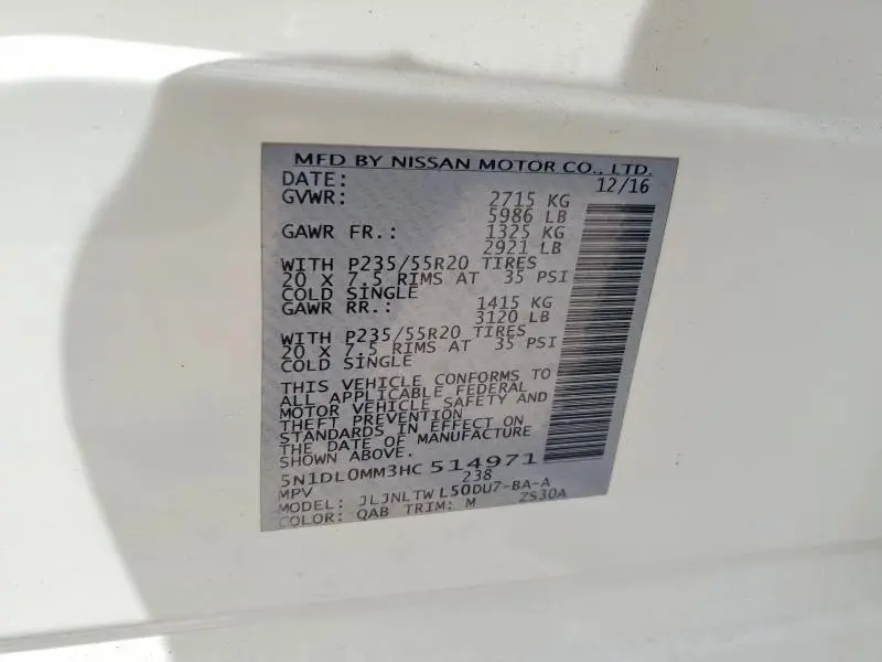 2017 INFINITI QX60 BASE  