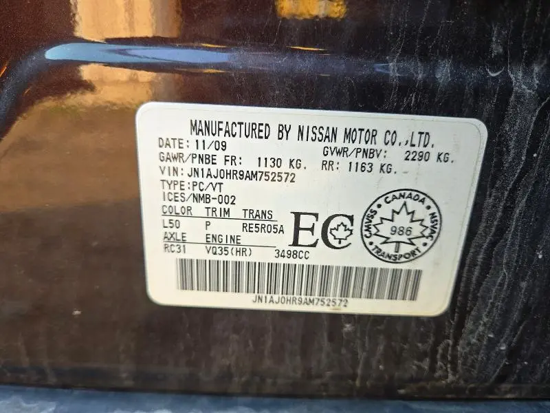 2010 INFINITI EX35 BASE  
