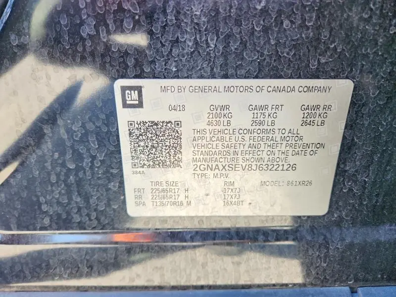 2018 CHEVROLET EQUINOX LT  
