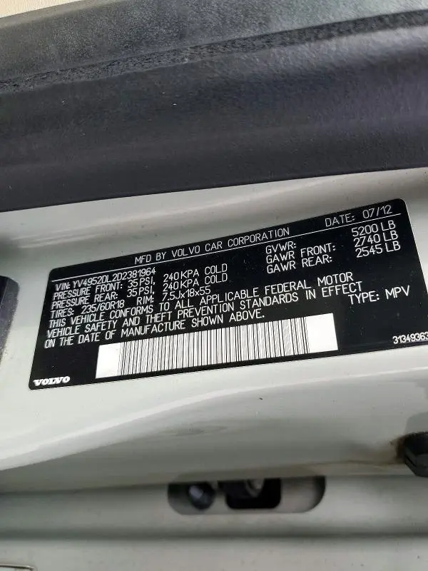 2013 VOLVO XC60 3.2  