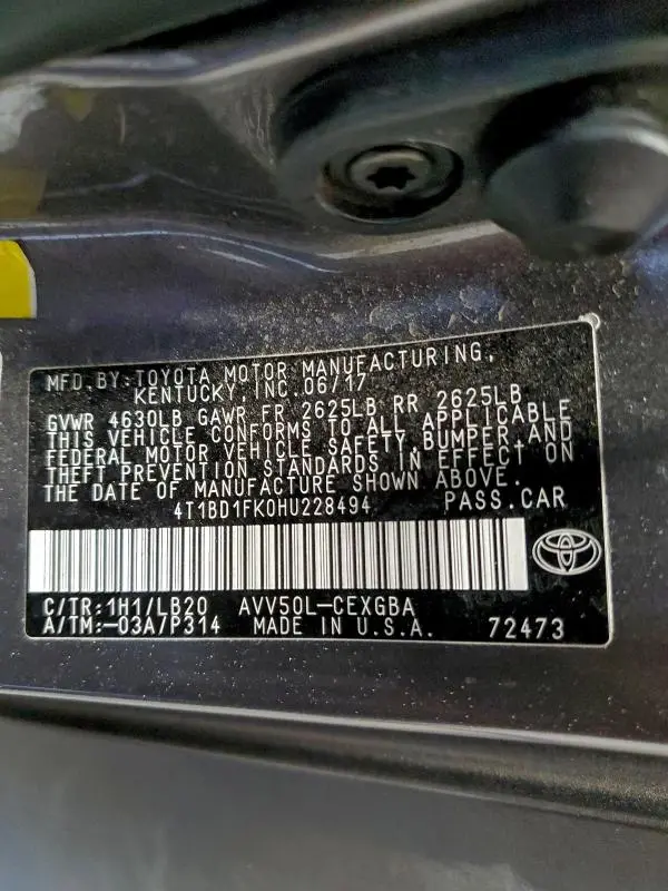 2017 TOYOTA CAMRY HYBRID  