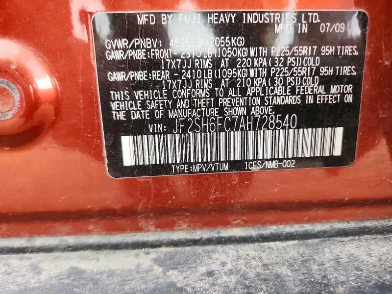 2010 SUBARU FORESTER 2.5XT LIMITED  