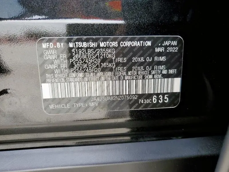 2022 MITSUBISHI OUTLANDER SE  