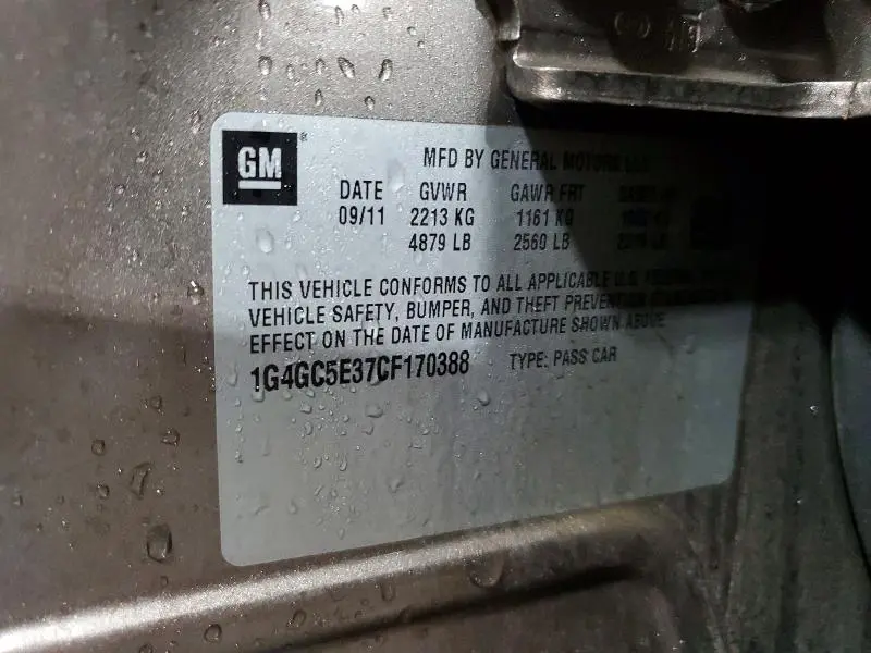 2012 BUICK LACROSSE TOURING  