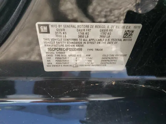 2015 CHEVROLET SILVERADO C1500 LT  