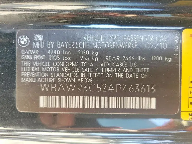 2010 BMW 328 I SULEV  