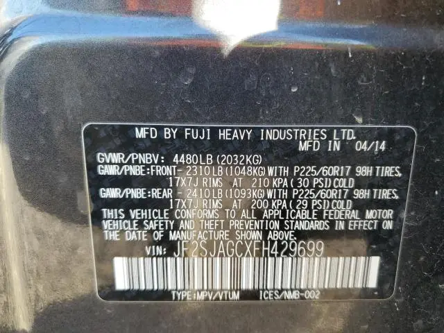 2015 SUBARU FORESTER 2.5I PREMIUM  