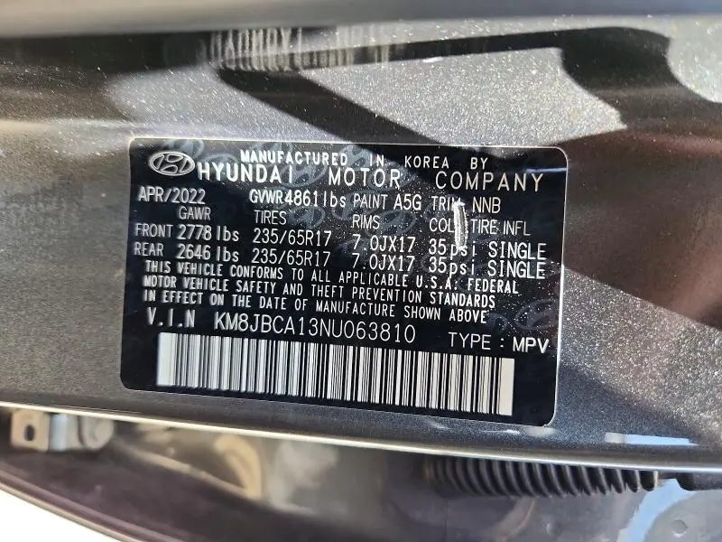 2022 HYUNDAI TUCSON BLUE  