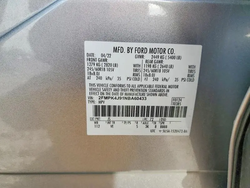 2022 FORD EDGE SEL  