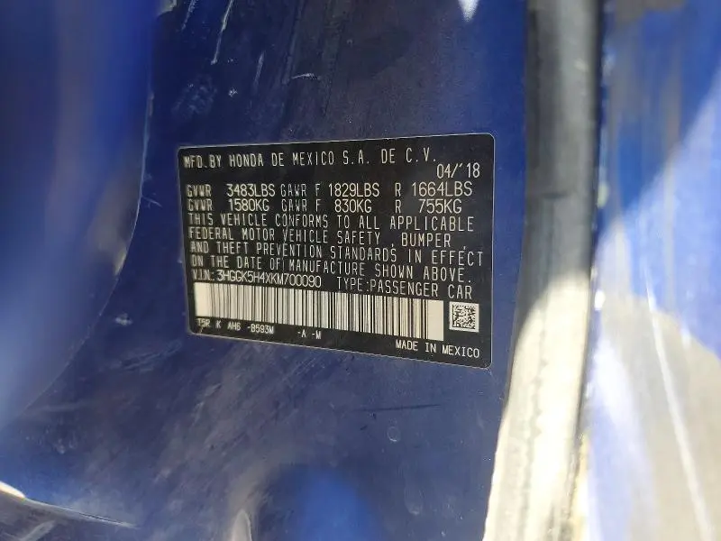 2019 HONDA FIT LX  
